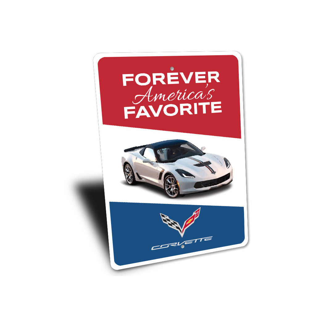 Forever Americas Favorite Chevy Corvette Decor Metal Sign