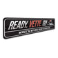 Ready Vette Go Garage Chevy Corvette Metal Sign