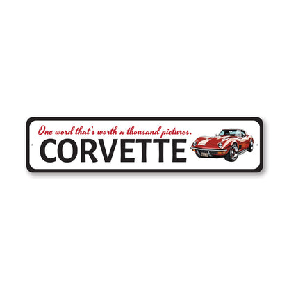 Chevy Corvette Man Cave Wall Decor Metal Sign