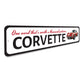 Chevy Corvette Man Cave Wall Decor Metal Sign