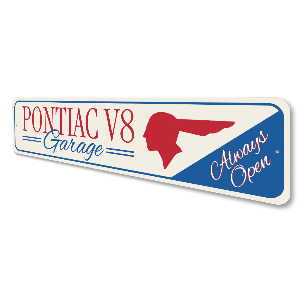 Pontiac V8 Garage Decor Retro Car Decor Metal Sign