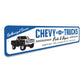 Chevy Trucks Parts And Repair Service Shop Garage Mechanic Metal Sign