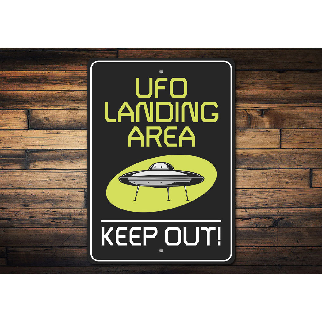 UFO Landing Area Keep Out Decor Space Decor Metal Sign