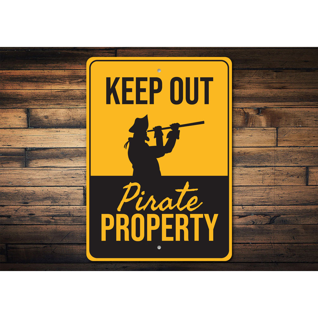 Keep Out Pirate Property Warning Sign