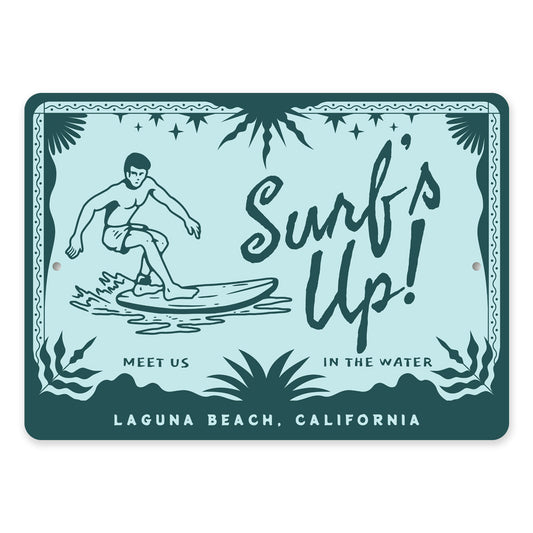 Surfs Up Meet Us In The Water Surfing Beach Sign