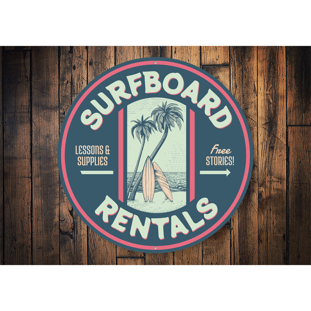 Surfboard Rentals Lessons And Supplies Surfing Sign