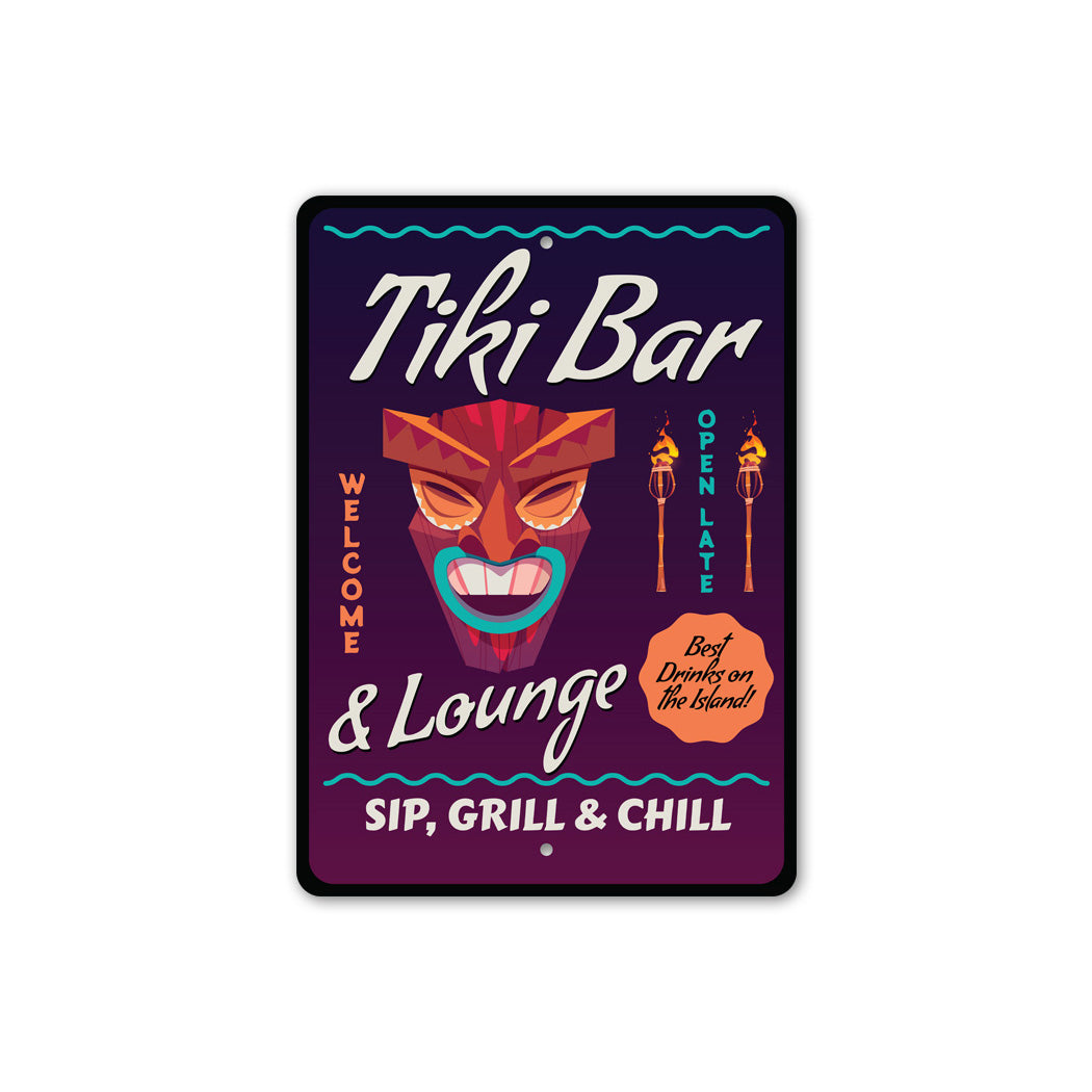 Tiki Bar And Lounge Sip Grill And Chill Best Drinks Sign