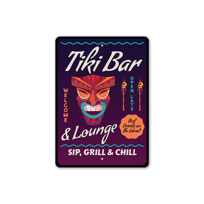 Tiki Bar And Lounge Sip Grill And Chill Best Drinks Sign