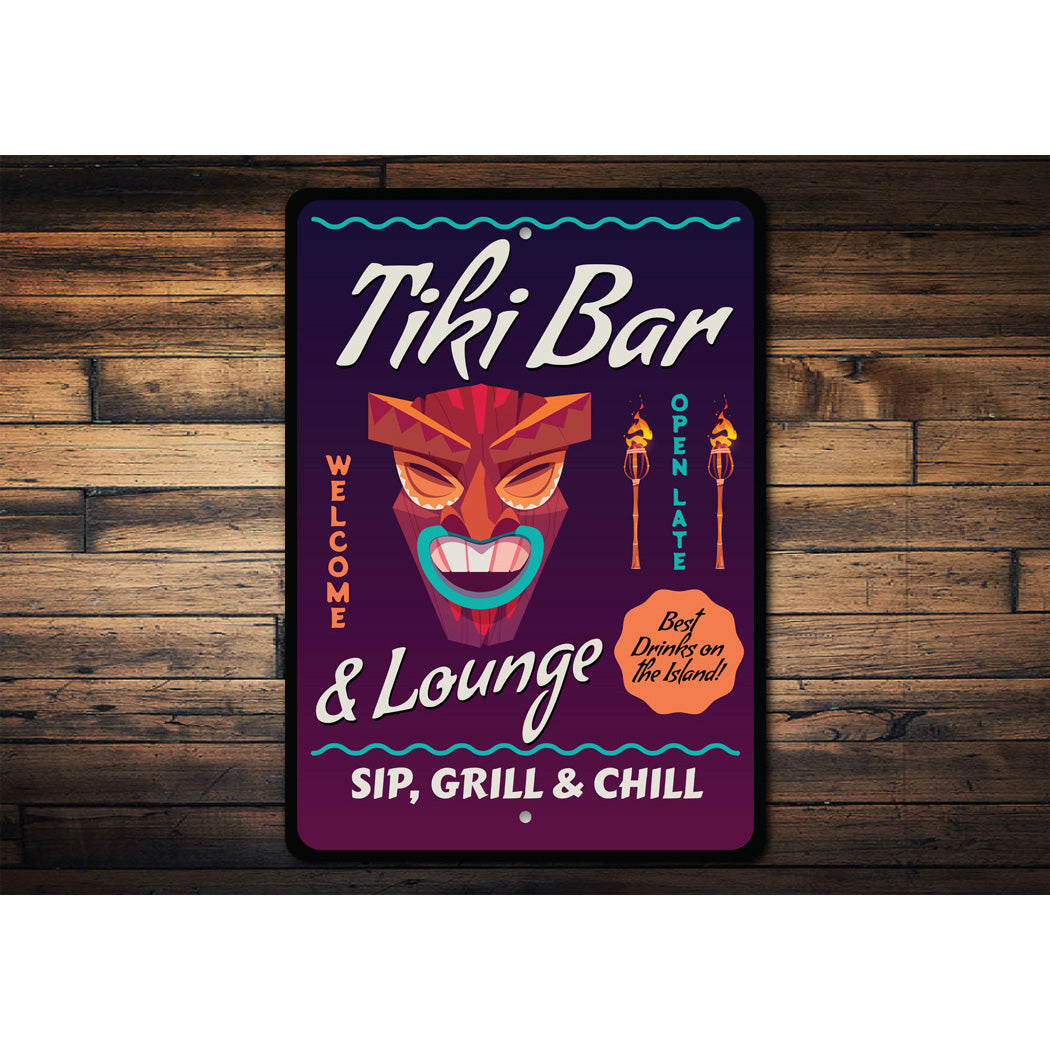 Tiki Bar And Lounge Sip Grill And Chill Best Drinks Sign