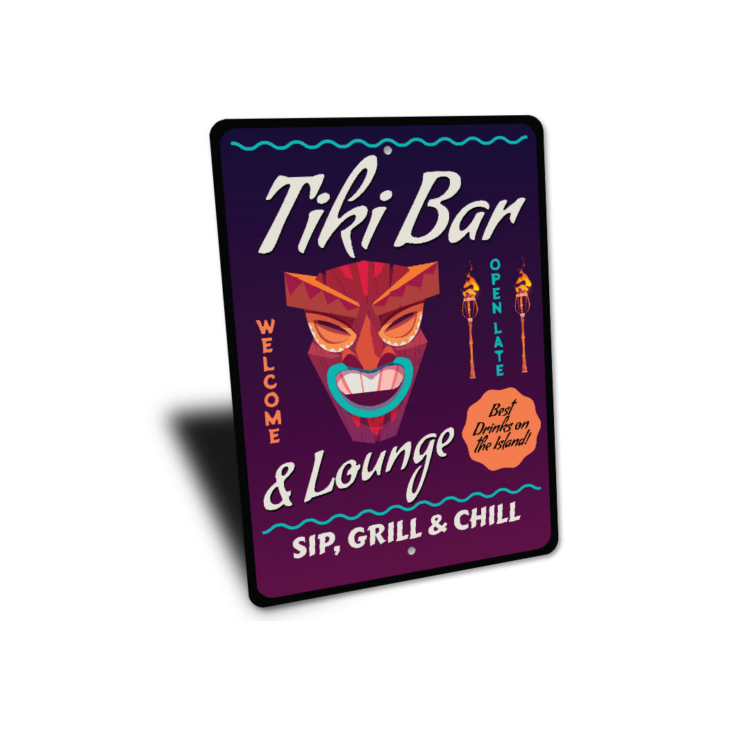 Tiki Bar And Lounge Sip Grill And Chill Best Drinks Sign