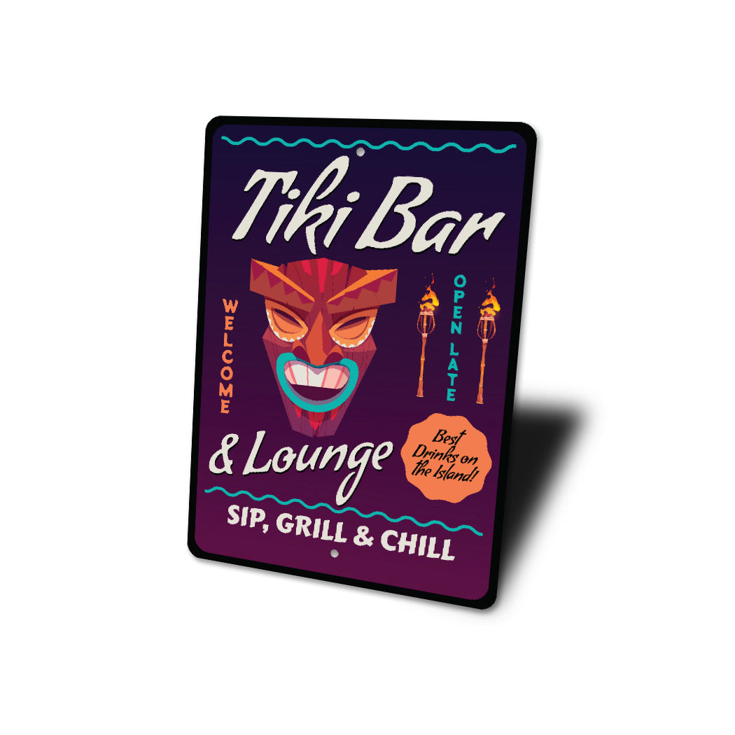 Tiki Bar And Lounge Sip Grill And Chill Best Drinks Sign