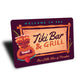 Welcome To The Tiki Bar And Grill Party Paradise Sign