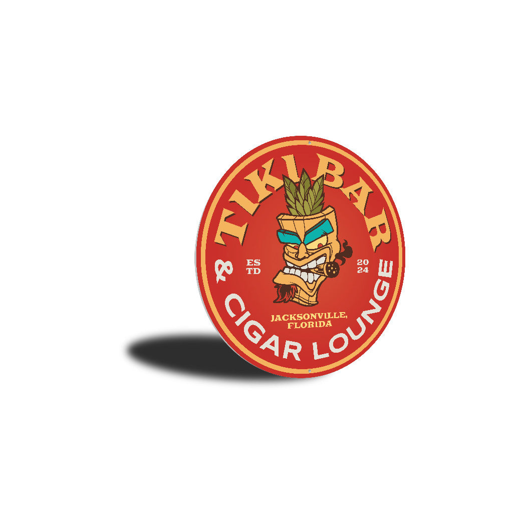 Tiki Bar Cigar Lounge Established Year Sign