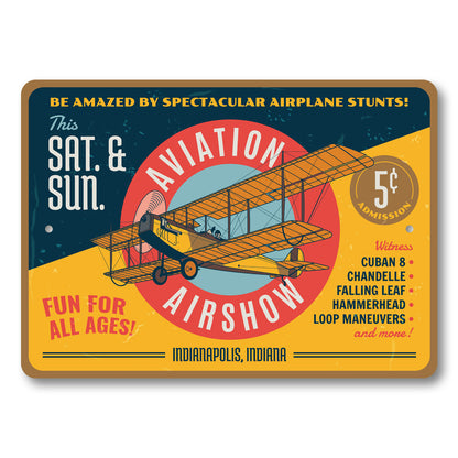 Aviation Airshow Airplane Stunts Biplane Novelty Sign