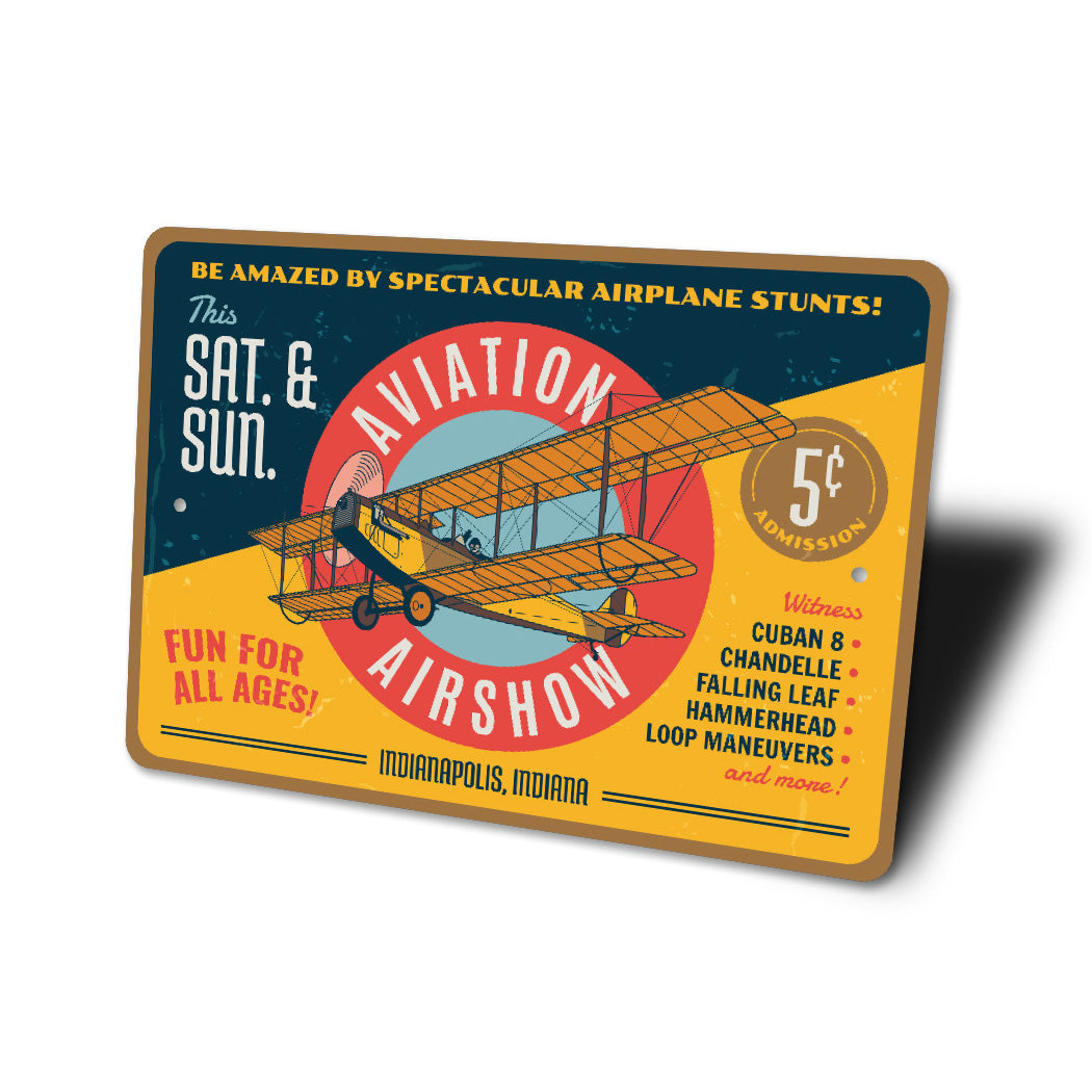 Aviation Airshow Airplane Stunts Biplane Novelty Sign