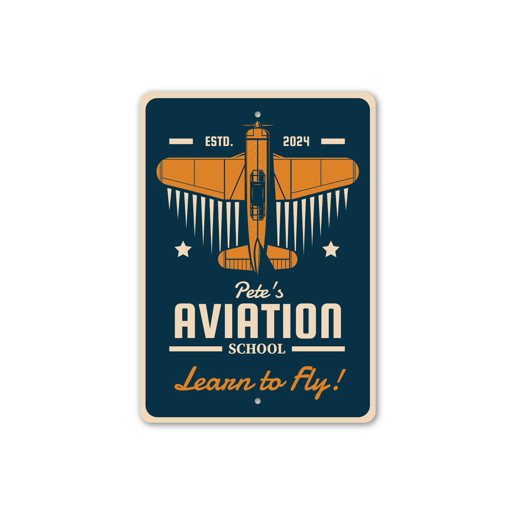 Personalized Aviation School Learn To Fly Sign