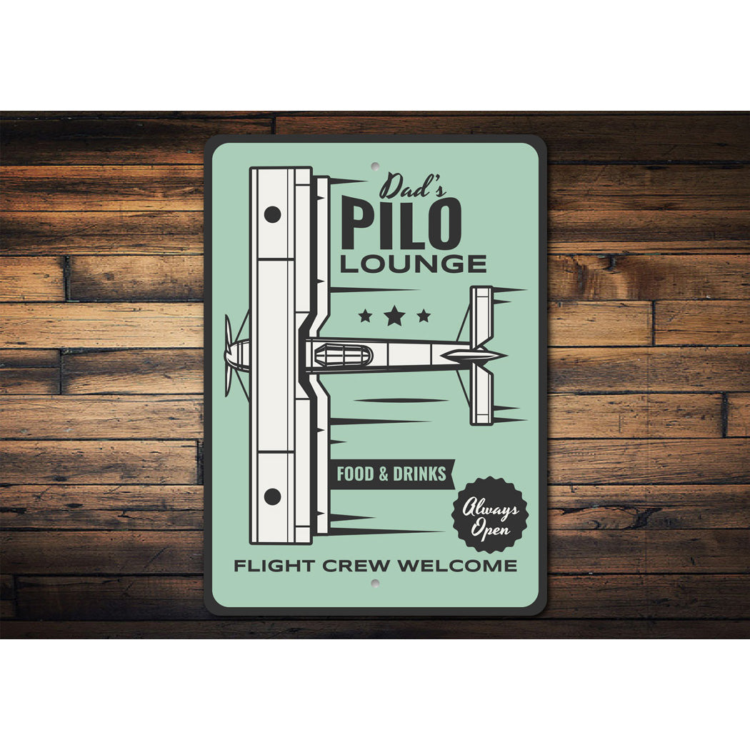 Personalized Pilo Lounge Flight Crew Welcome Sign