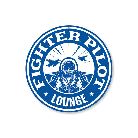 Fighter Pilot Circular Lounge Novelty Sign