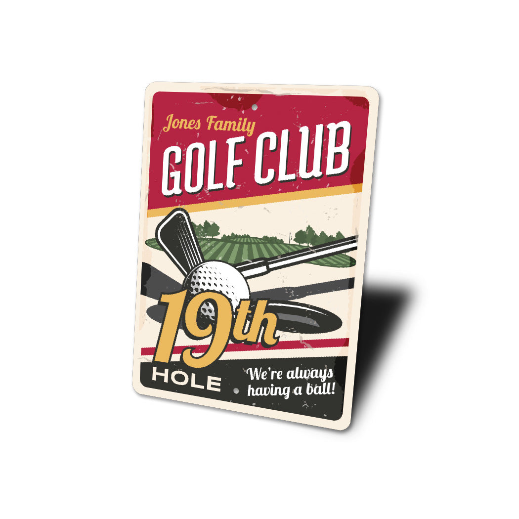 Personalized Golf Club 19th Hole Sign