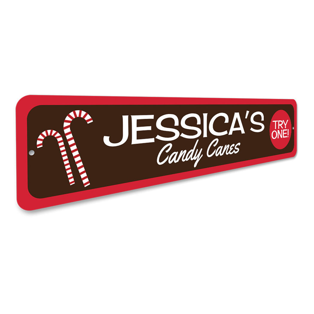 Custom Name Candy Cane Sign