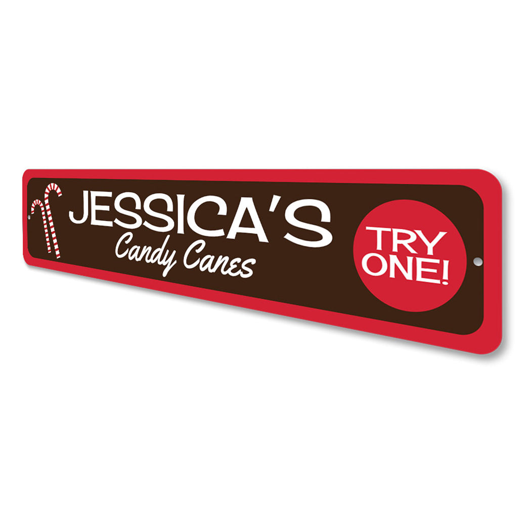 Custom Name Candy Cane Sign
