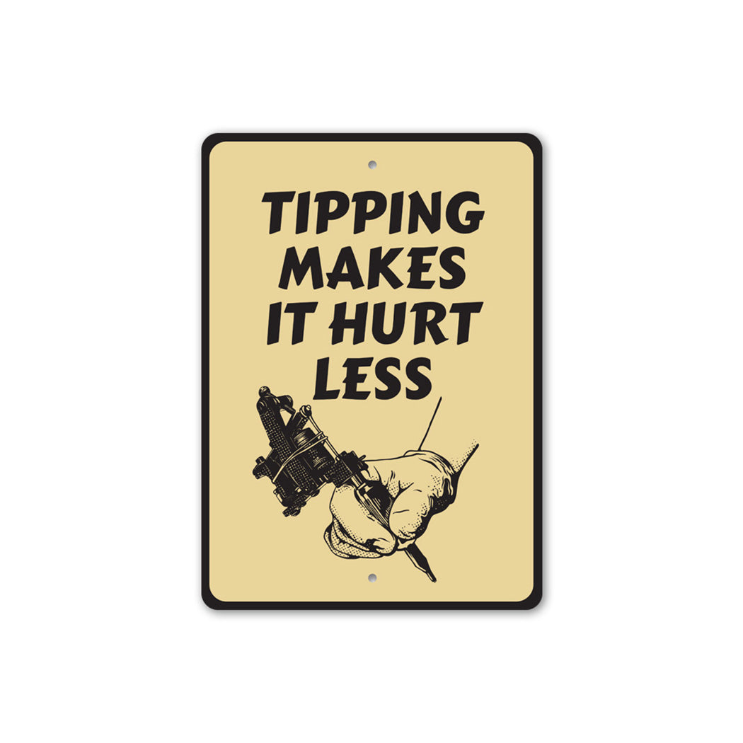 Tipping Tattoo Metal Sign