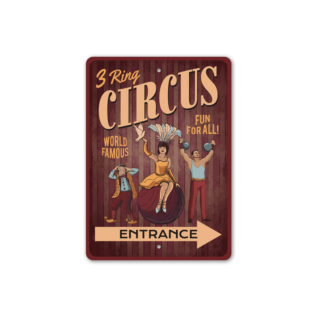 3 Ring Circus Metal Sign