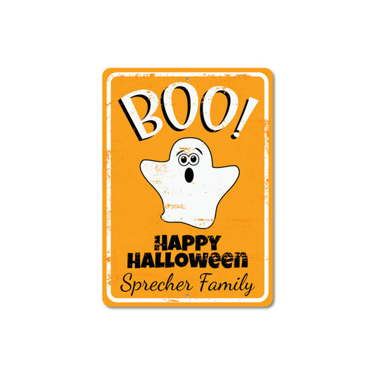 Boo Happy Halloween Family Sign