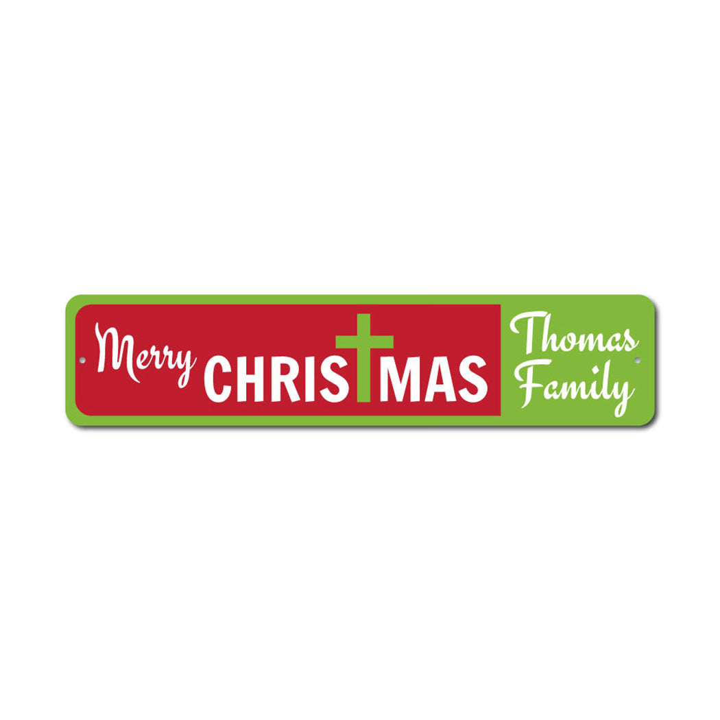 Xmas Cross Metal Sign