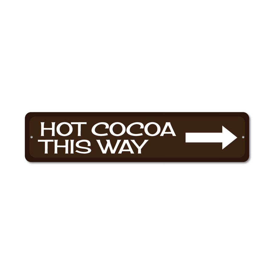 Hot Cocoa Arrow Metal Sign
