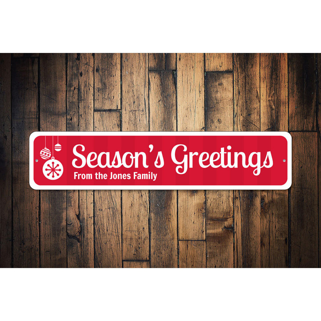 Season's Greetings Ornament Sign