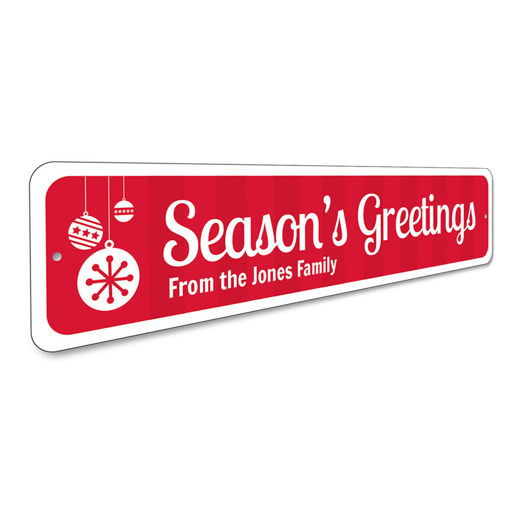 Season's Greetings Ornament Sign