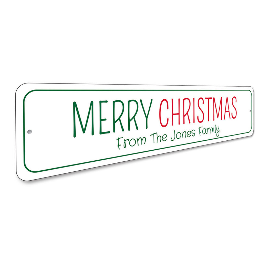 Merry Christmas Family Name Sign