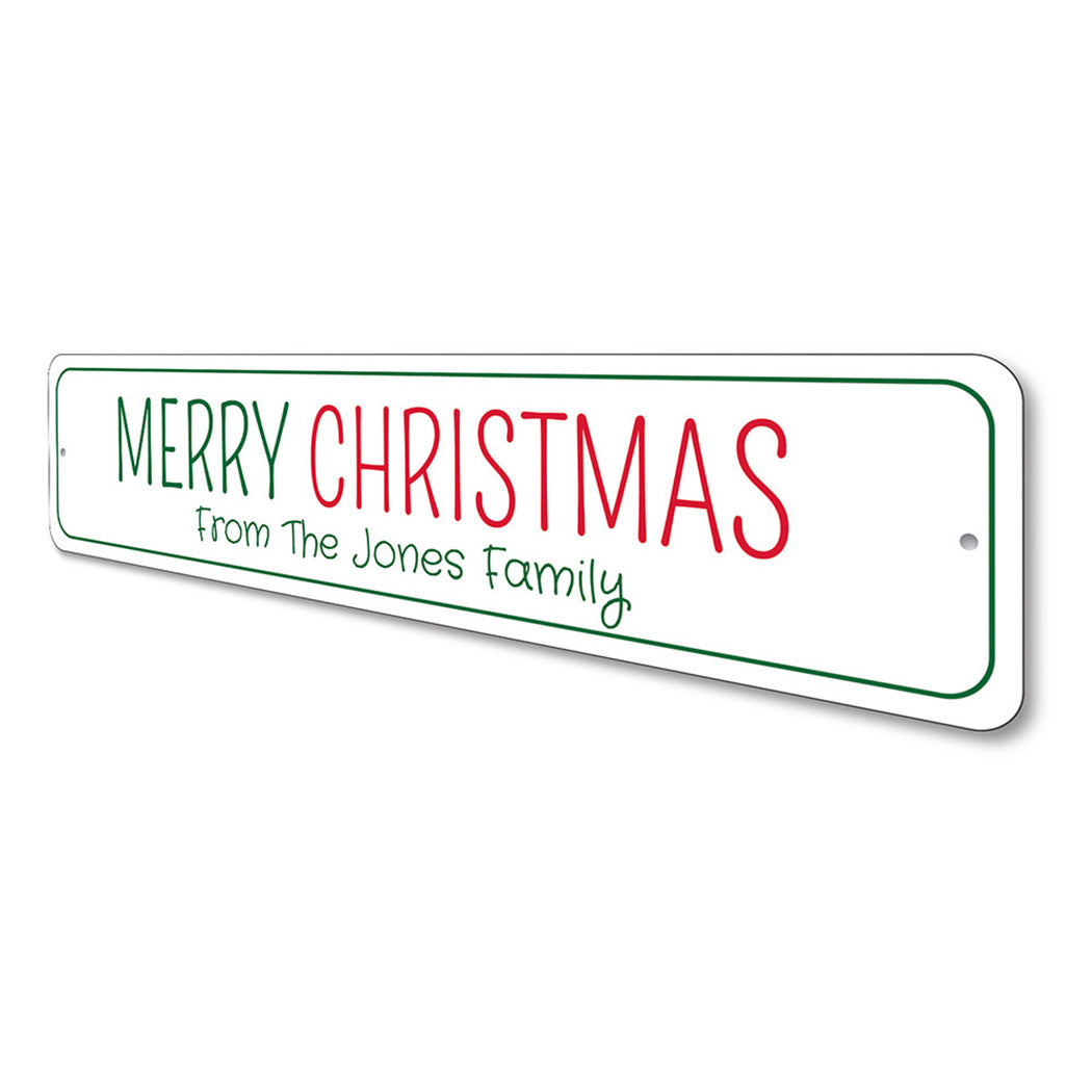 Merry Christmas Family Name Sign