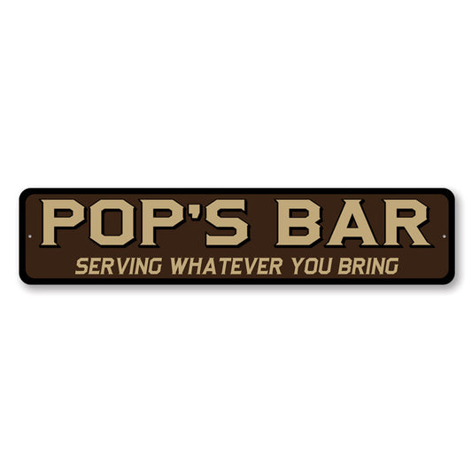 Personalized Bar Serving What You Bring Sign