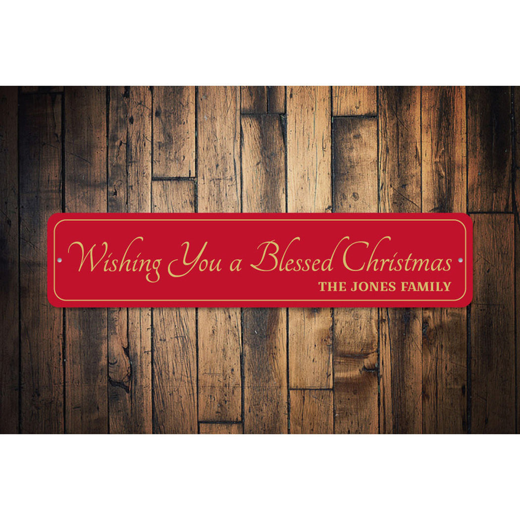 Wishing You A Blessed Merry Christmas Sign