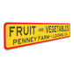 Fruit And Vegetables Personalized Sign