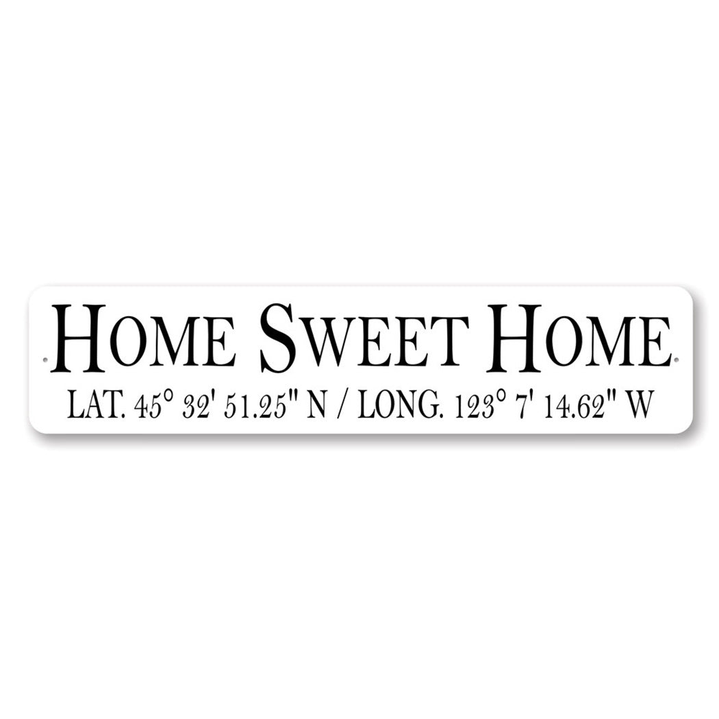 Home Sweet Home Latitude And Longitude Sign