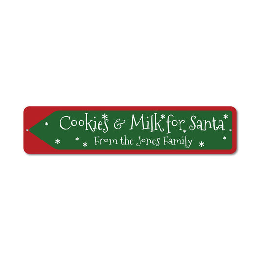 Cookies & Milk for Santa Metal Sign