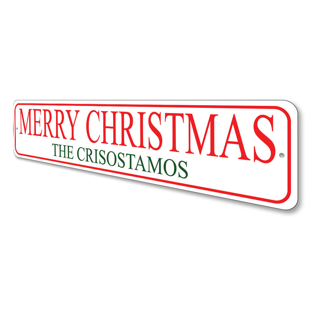 Merry Christmas Custom Family Sign