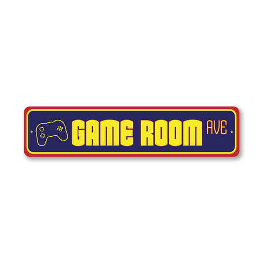 Game Room Street Metal Sign