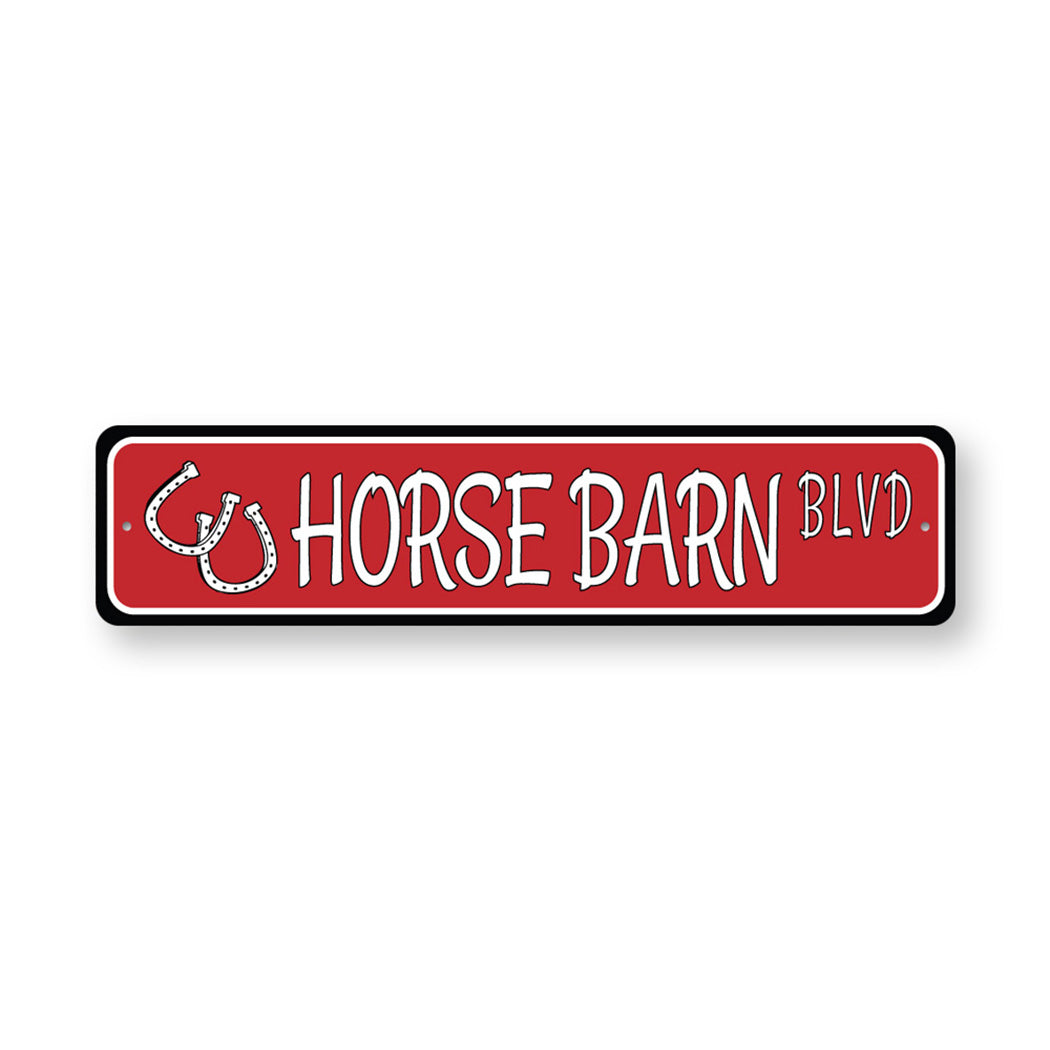 Horse Barn Street Metal Sign