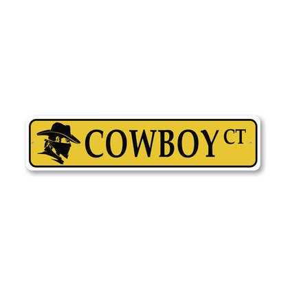Cowboy Street Metal Sign