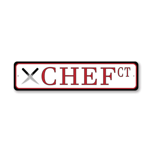 Chef Street Metal Sign