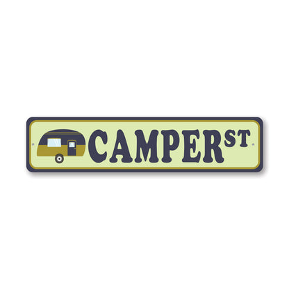 Camper Street Metal Sign