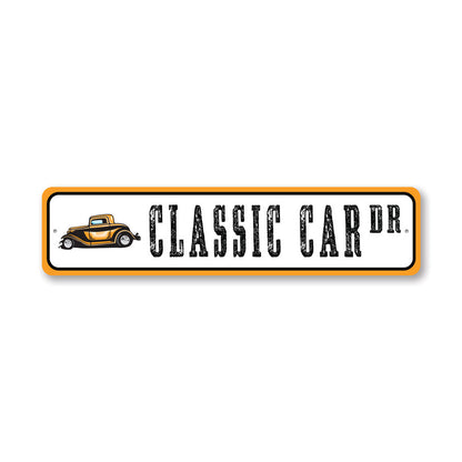 Classic Car Street Metal Sign