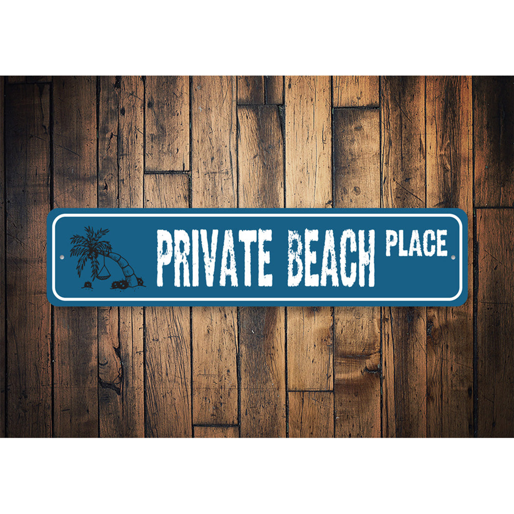 Private Beach Street Sign