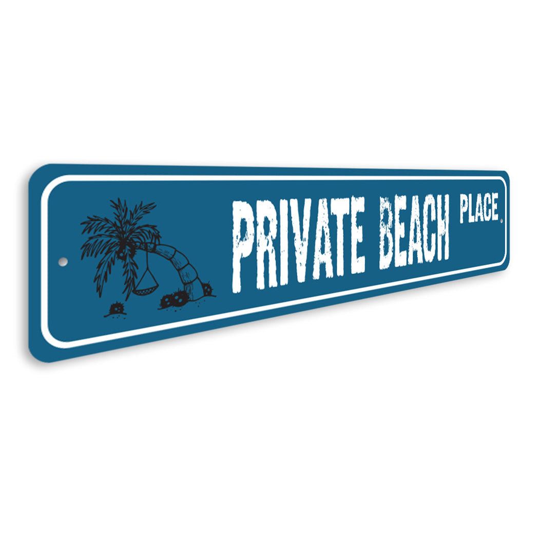 Private Beach Street Sign