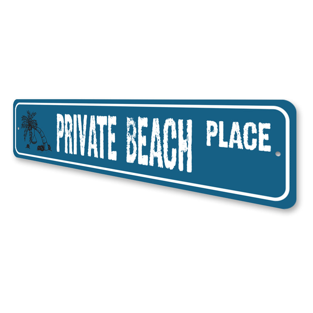 Private Beach Street Sign