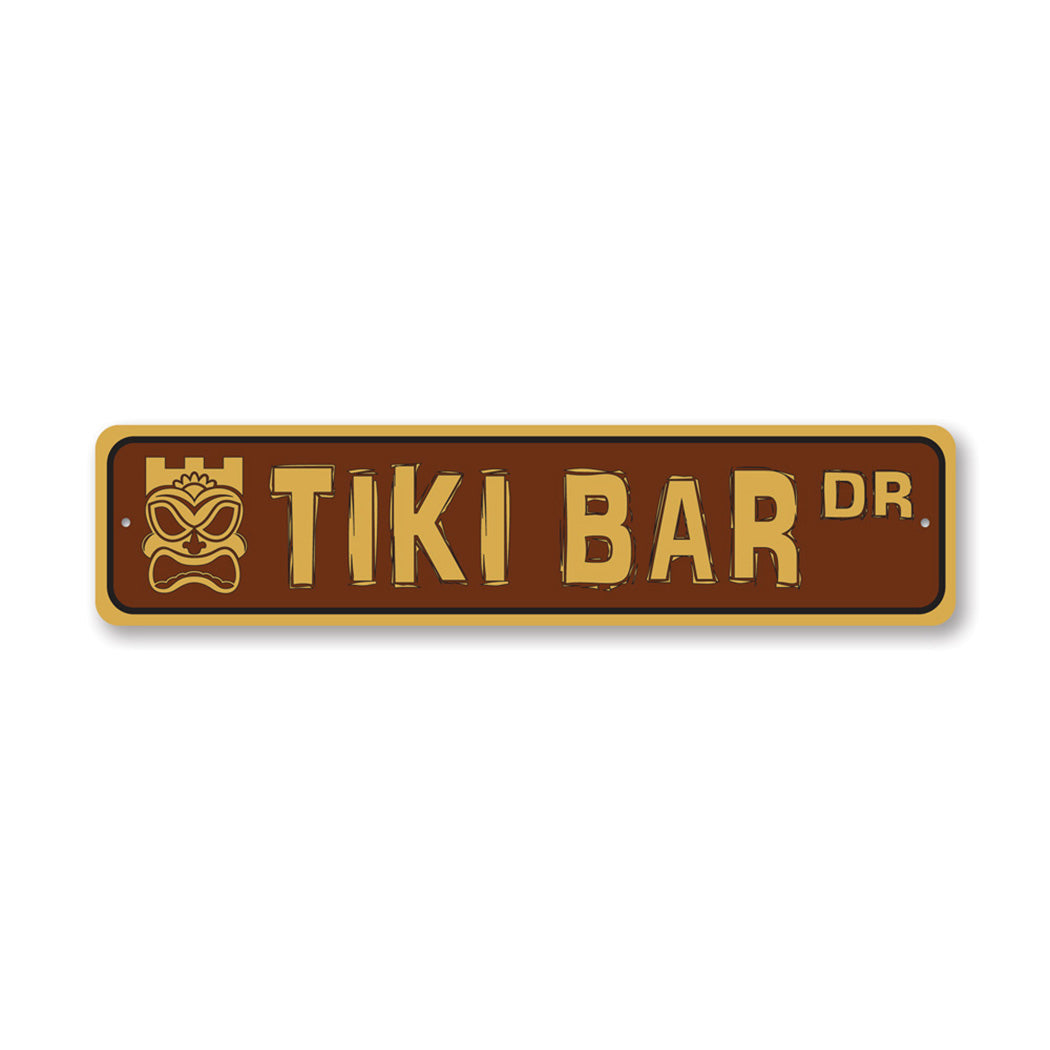 Tiki Bar Street Metal Sign